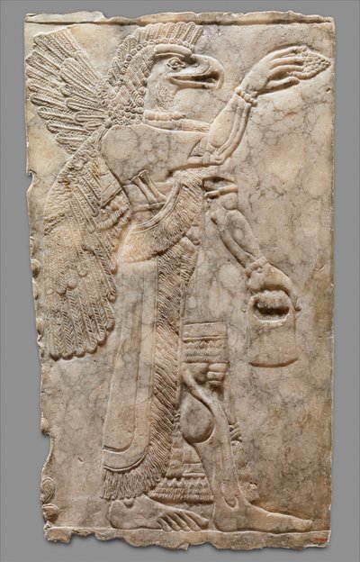 Relief Panel of Winged Eagle-Headed Supernatural Figure, c.883-59 B.C. by Neo Assyrian